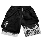 Short Esportivo Masculino, short berserk, short de compressão berserk, short de compressão, short 2 em 1 berserk, short berserk preto