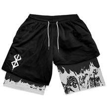 Short Esportivo Masculino, short berserk, short de compressão berserk, short de compressão, short 2 em 1 berserk, short berserk preto