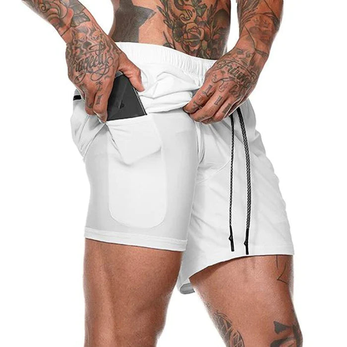 shorts masculino esportivo com bolso interno, shorts masculino esportivo, shorts masculino, shorts esportivo com bolso, shorts de compressão masculino, shorts de compressão com bolso, shorts de compressão, shorts de compressão esportivo branco