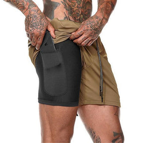 shorts masculino esportivo com bolso interno, shorts masculino esportivo, shorts masculino, shorts esportivo com bolso, shorts de compressão masculino, shorts de compressão com bolso, shorts de compressão, shorts de compressão esportivo marrom